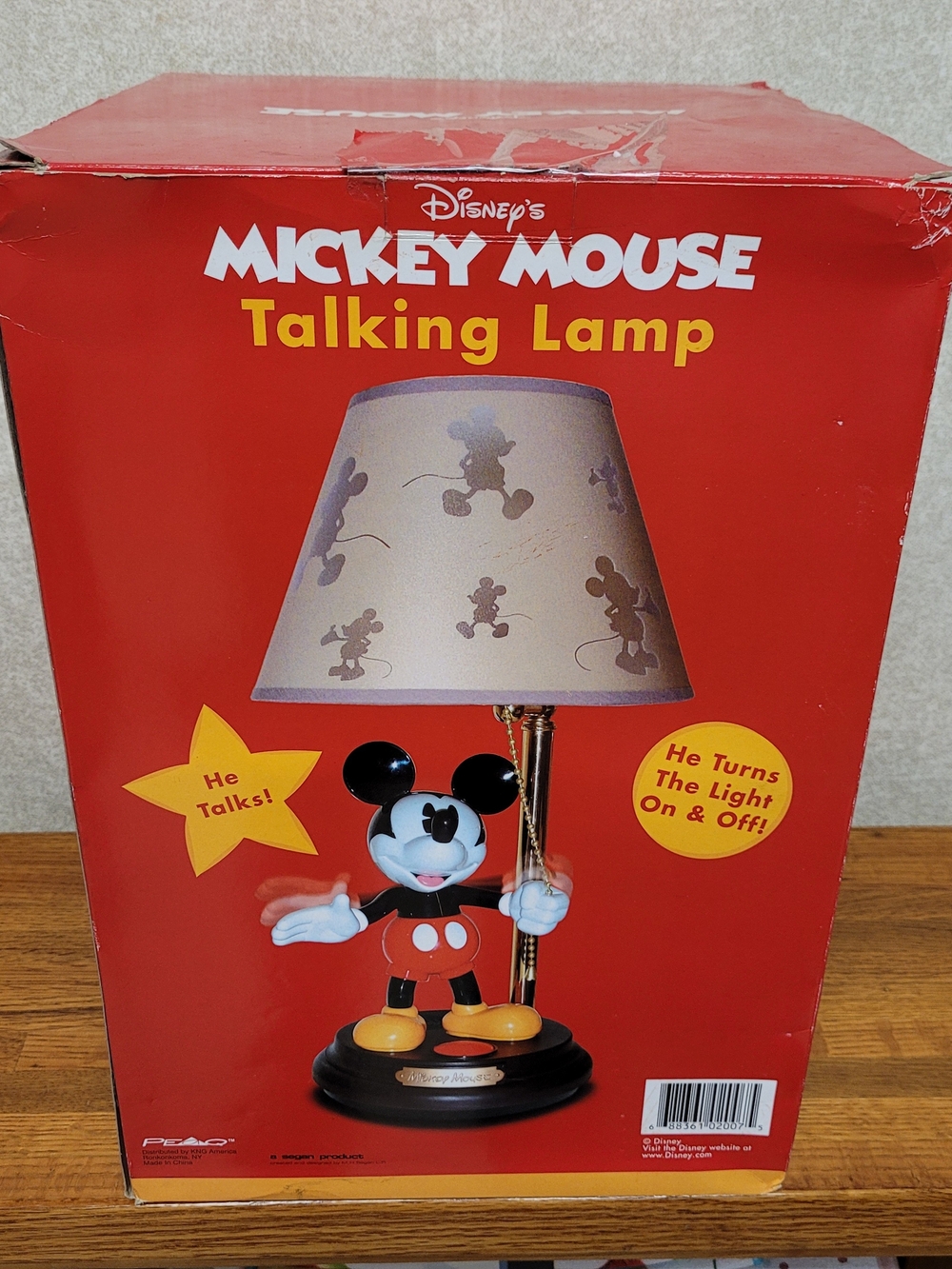 Vintage Disney Mickey Mouse Animated Talking Lamp King America NWT